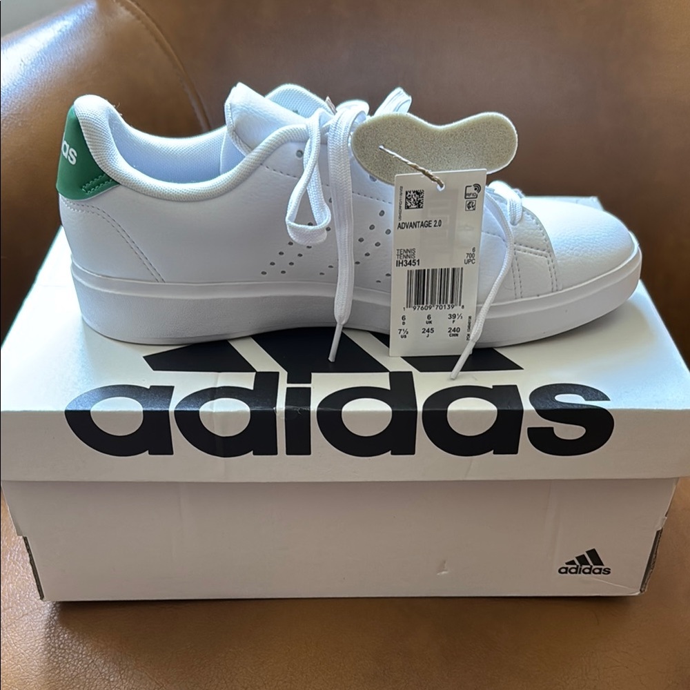 Adidas Classic White and Green Shoes